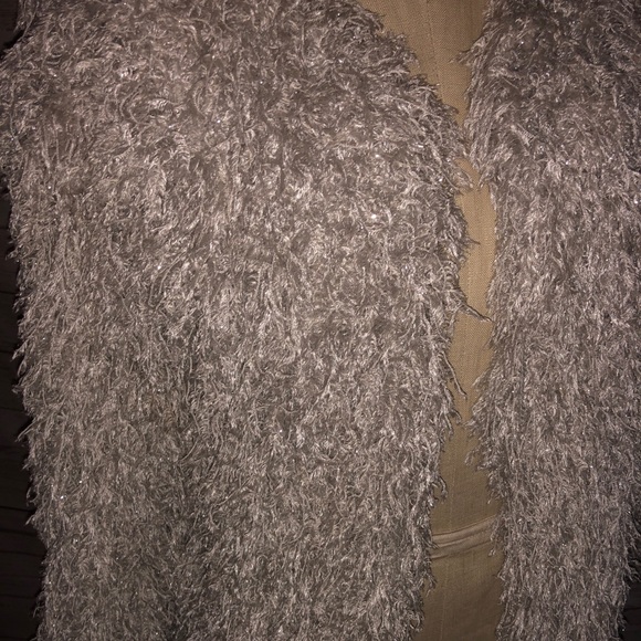 Zara shag fringe sweater jkt w/subtle sparkle - Picture 8 of 8
